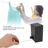 Retractable Clothesline Invisible Stainless Steel Heavy Duty Clothes Drying Laundry Line for Indoor Outdoor Black