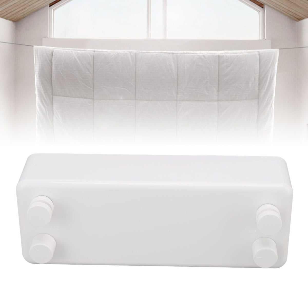Retractable Clothesline Wall Mounted Heavy Duty Thickened Stainless Steel Double Laundry Line for Balcony Hotel 13.8ft White