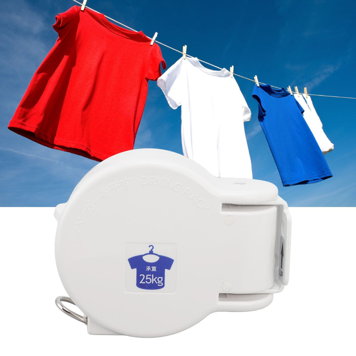 Indoor Retractable Clothesline 4.2m Heavy Duty Wear Resistant Rustproof Indoor Clothes Line for Balcony White
