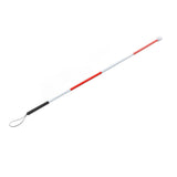 Folding Blind Cane Anti Slip Handle Red White Aluminium Light Weight Folding Walking Stick for Vision Impaired - Side View