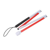 Folding Blind Cane Anti Slip Handle Red White Aluminium Light Weight Folding Walking Stick for Vision Impaired