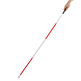 Folding Blind Cane Anti Slip Handle Red White Aluminium Light Weight Folding Walking Stick for Vision Impaired
