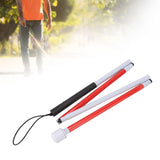 Folding Blind Cane Anti Slip Handle Red White Aluminium Light Weight Folding Walking Stick for Vision Impaired