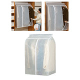 Large Garment Cover Transparent Easy To Install Hanging Clothes Storage Bag Clothes Dust Cover with Hook and Loop - Rear View