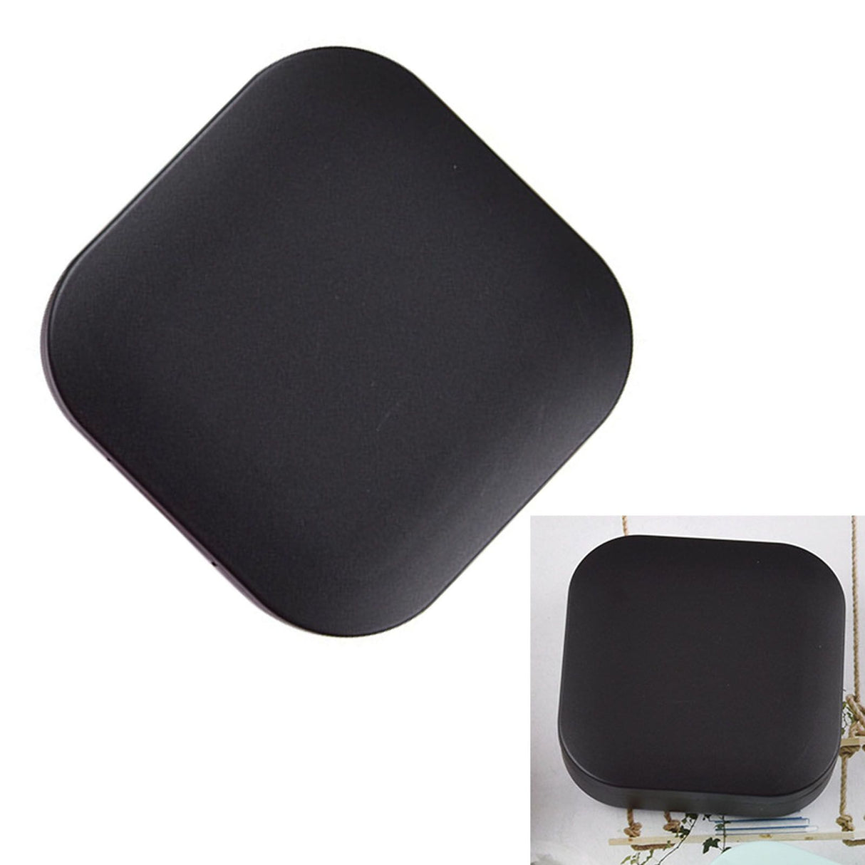 Contact Lens Box Plastic Leakage Proof Dustproof Portable Square Contact Lens Case Black