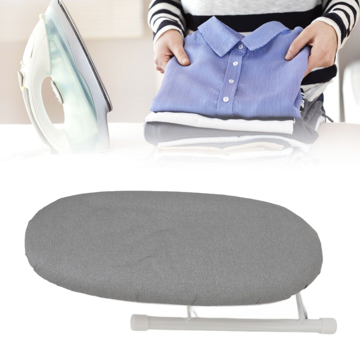Tabletop Ironing Board Heat Resistant Foldable Portable Mini Ironing Board Clothes Ironing Accessories for Home Travel Grey
