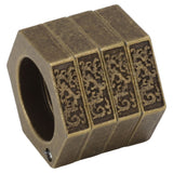 Defense Rings Aluminium Alloy Glossy Hexagonal Window Breaker for Emergency Defense Supplies Bronze - Top-Down View