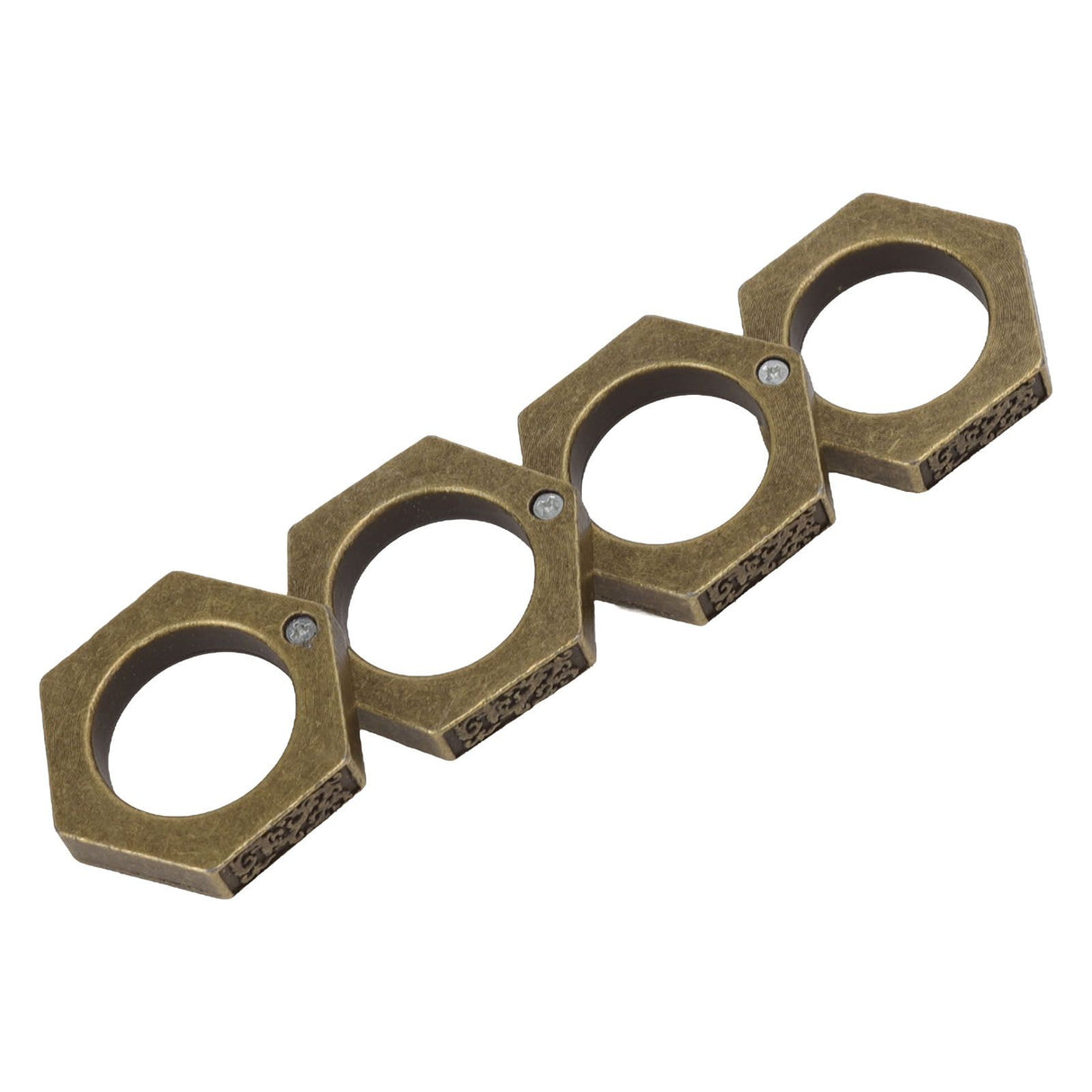 Defense Rings Aluminium Alloy Glossy Hexagonal Window Breaker for Emergency Defense Supplies Bronze