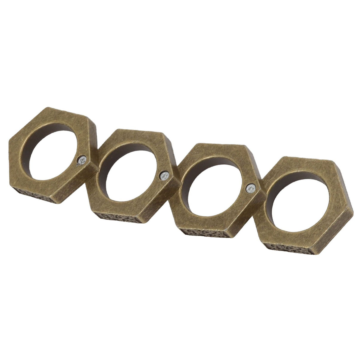Defense Rings Aluminium Alloy Glossy Hexagonal Window Breaker for Emergency Defense Supplies Bronze