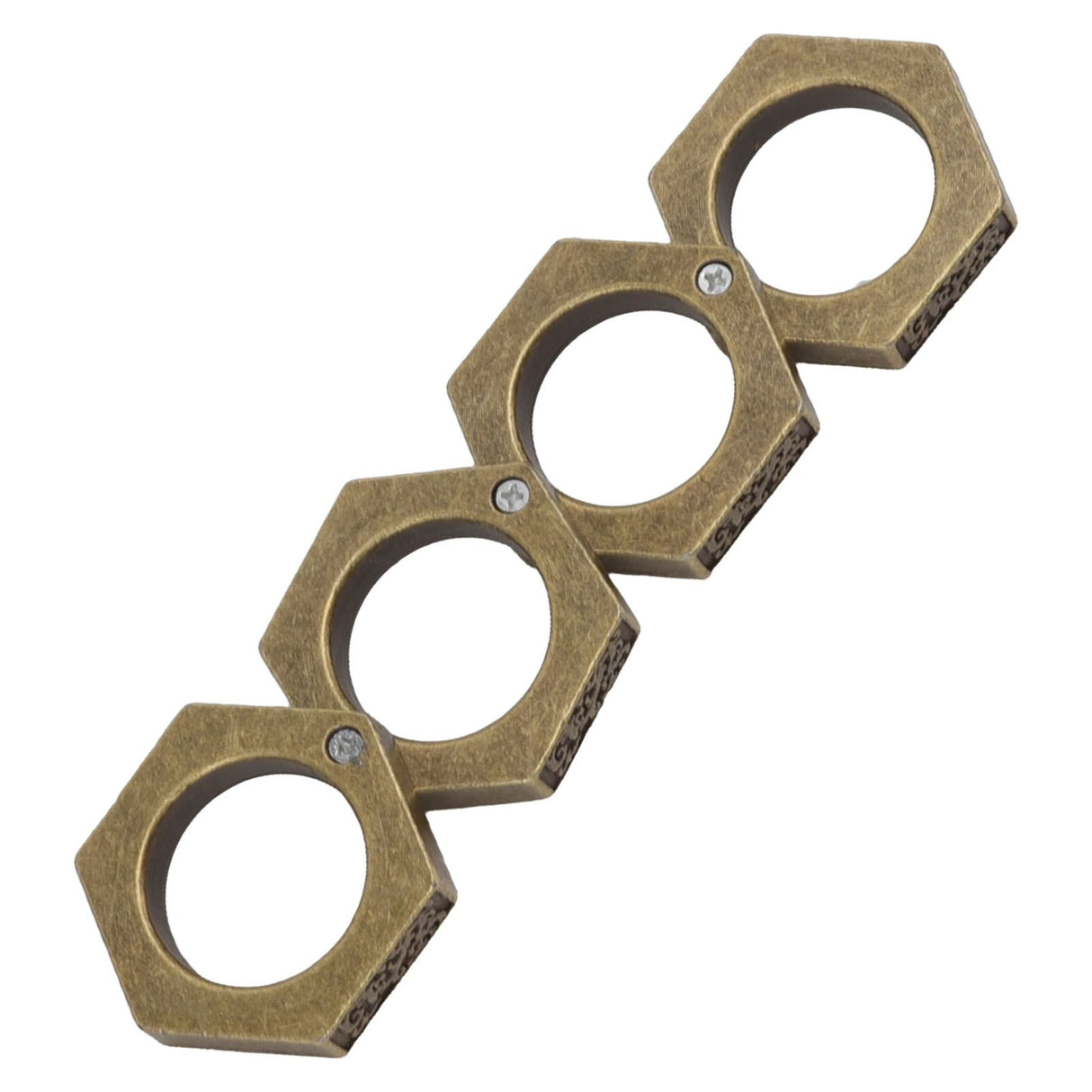 Defense Rings Aluminium Alloy Glossy Hexagonal Window Breaker for Emergency Defense Supplies Bronze