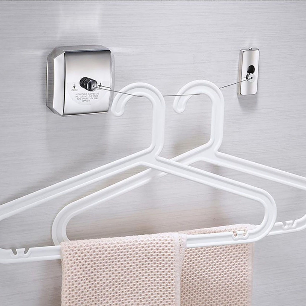 Retractable Clothesline Stainless Steel Clothes Line Dryer Heavy Duty Clothes Drying Laundry Line for Indoor Outdoor 2.8m/9.2ft