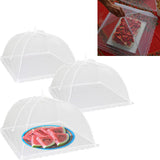 3PCS Food Protection Cover 18inch Gauze White Folding Food Tent Umbrella for Home Kitchen