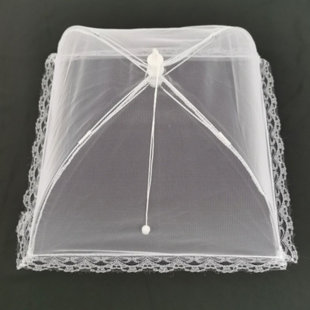 3PCS Food Protection Cover 18inch Gauze White Folding Food Tent Umbrella for Home Kitchen