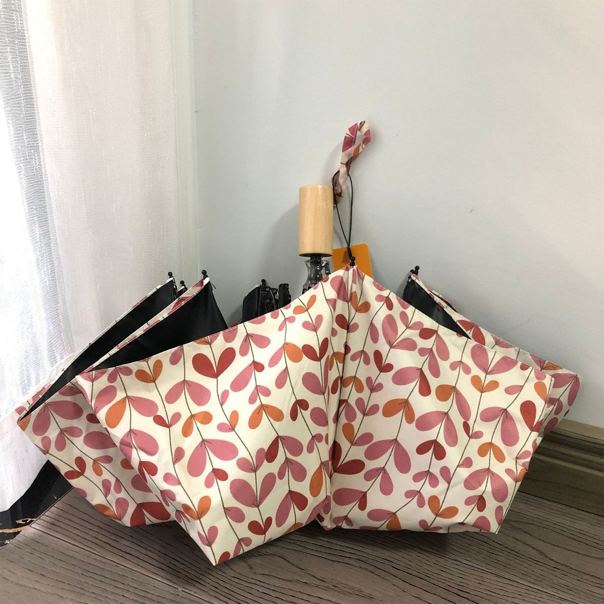 Umbrella Glass Fiber Flexible Frame Portable Anti UV Wind Proof 3 Folding Sun Rain Umbrella