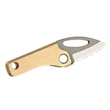 Mini Folding Knife Brass Handle Stainless Steel Blade Mini Magnetic Pocket Knife Outdoor Keychain Pendant Knife - Front View