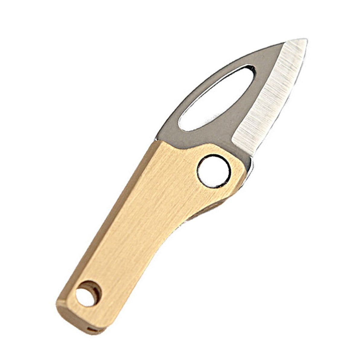 Mini Folding Knife Brass Handle Stainless Steel Blade Mini Magnetic Pocket Knife Outdoor Keychain Pendant Knife