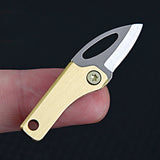 Mini Folding Knife Brass Handle Stainless Steel Blade Mini Magnetic Pocket Knife Outdoor Keychain Pendant Knife - Extra Image