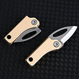 Mini Folding Knife Brass Handle Stainless Steel Blade Mini Magnetic Pocket Knife Outdoor Keychain Pendant Knife - Extra Image