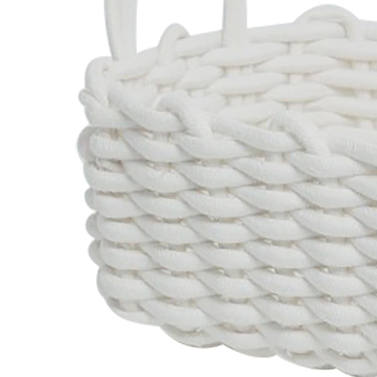 Cotton Rope Storage Basket Hand Knitting Nordic Style Desktop Storage Organizer for Key Snacks Underwear White 36x25x15cm/14.2x9.8x5.9in