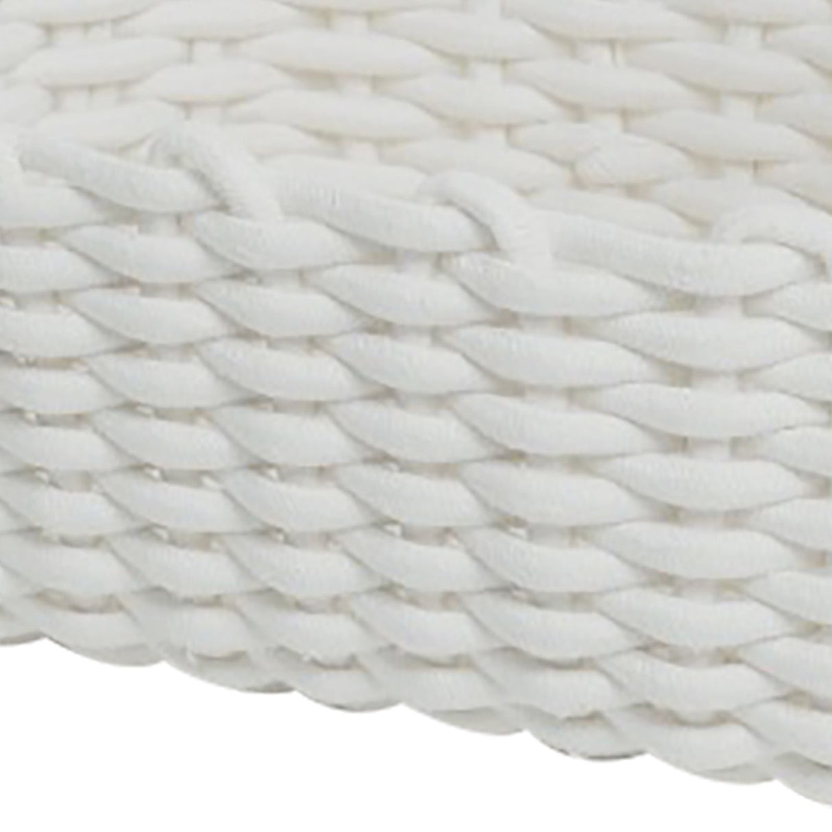 Cotton Rope Storage Basket Hand Knitting Nordic Style Desktop Storage Organizer for Key Snacks Underwear White 36x25x15cm/14.2x9.8x5.9in