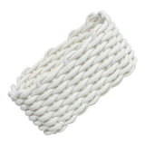 Cotton Rope Storage Basket Hand Knitting Nordic Style Desktop Storage Organizer for Key Snacks Underwear White 30x22x14cm/11.8x8.7x5.5in - Front View