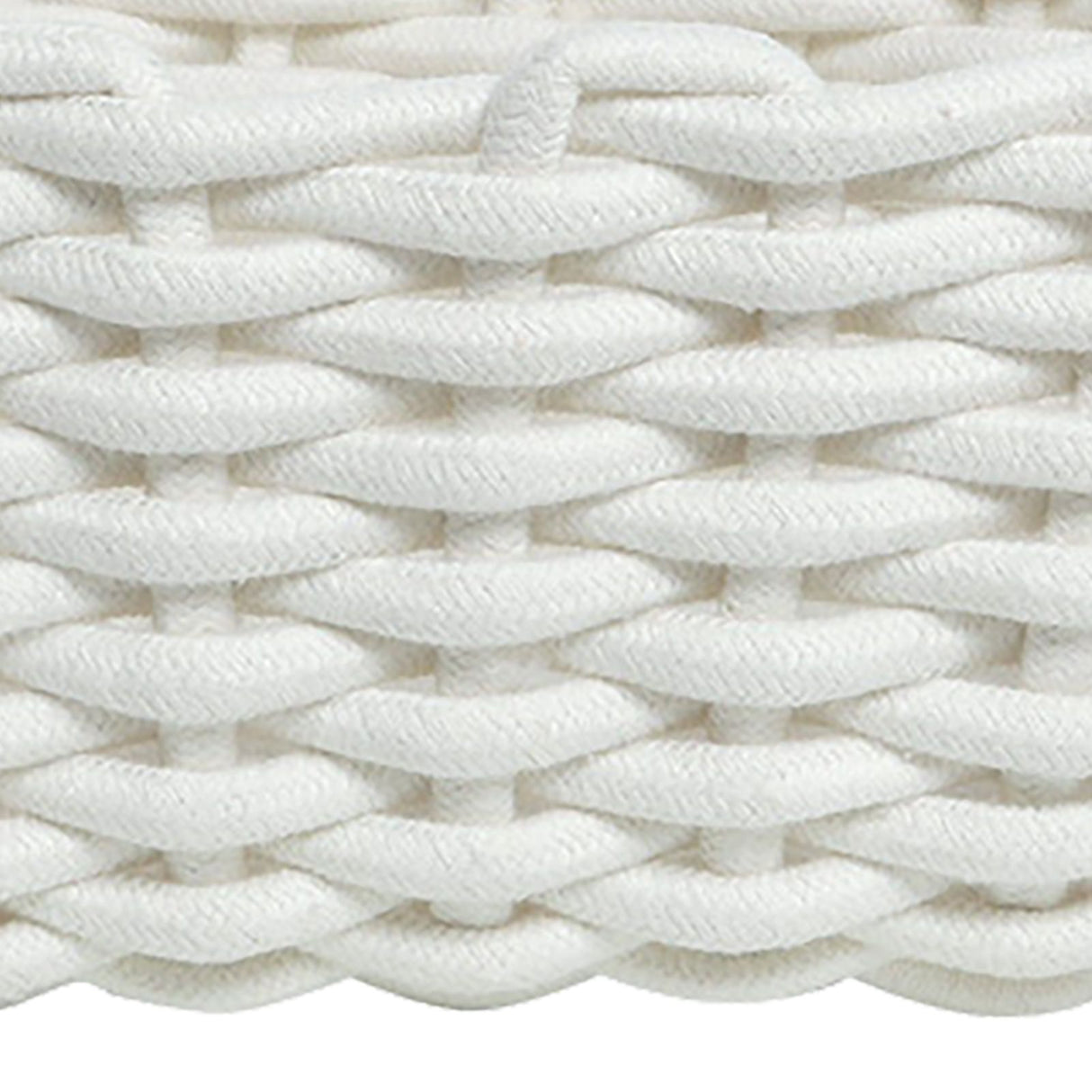 Cotton Rope Storage Basket Hand Knitting Nordic Style Desktop Storage Organizer for Key Snacks Underwear White 30x22x14cm/11.8x8.7x5.5in