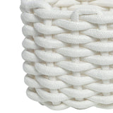 Cotton Rope Storage Basket Hand Knitting Nordic Style Desktop Storage Organizer for Key Snacks Underwear White 30x22x14cm/11.8x8.7x5.5in