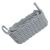 Cotton Rope Storage Basket Hand Knitting Nordic Style Desktop Storage Organizer for Key Snacks Underwear Grey 36x25x15cm/14.2x9.8x5.9in