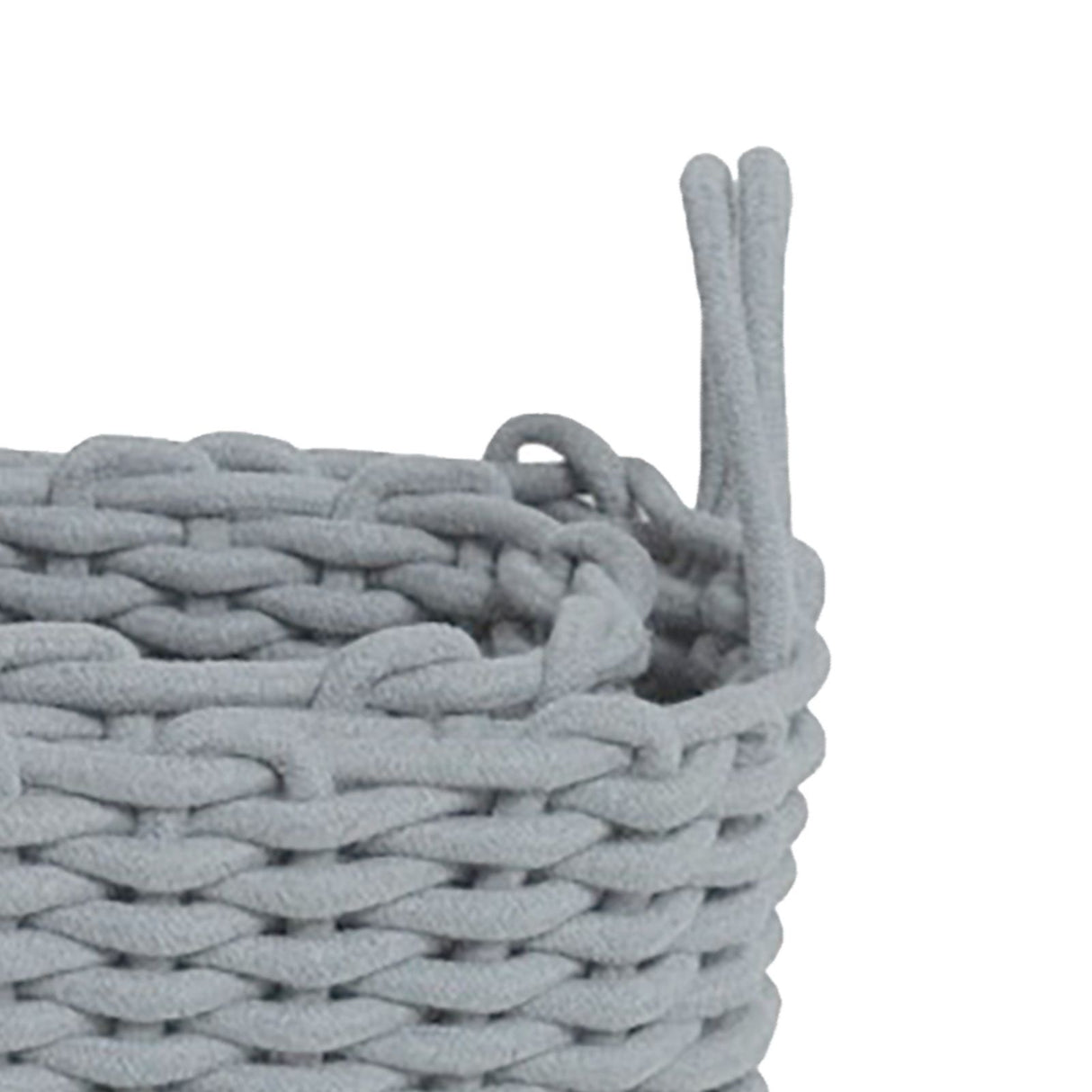 Cotton Rope Storage Basket Hand Knitting Nordic Style Desktop Storage Organizer for Key Snacks Underwear Grey 36x25x15cm/14.2x9.8x5.9in