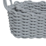 Cotton Rope Storage Basket Hand Knitting Nordic Style Desktop Storage Organizer for Key Snacks Underwear Grey 36x25x15cm/14.2x9.8x5.9in - Extra Image