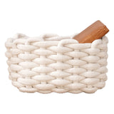 Cotton Rope Storage Basket White Simple Desktop Storage Organizer for Key Wallet Cosmetics