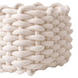 Cotton Rope Storage Basket White Simple Desktop Storage Organizer for Key Wallet Cosmetics - Low Angle