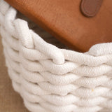 Cotton Rope Storage Basket White Simple Desktop Storage Organizer for Key Wallet Cosmetics