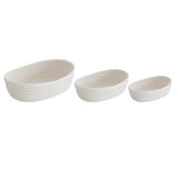 3 Pcs Desktop Storage Basket Oval Organizer Container Cotton Rope Hand Woven for Makeup Snacks White