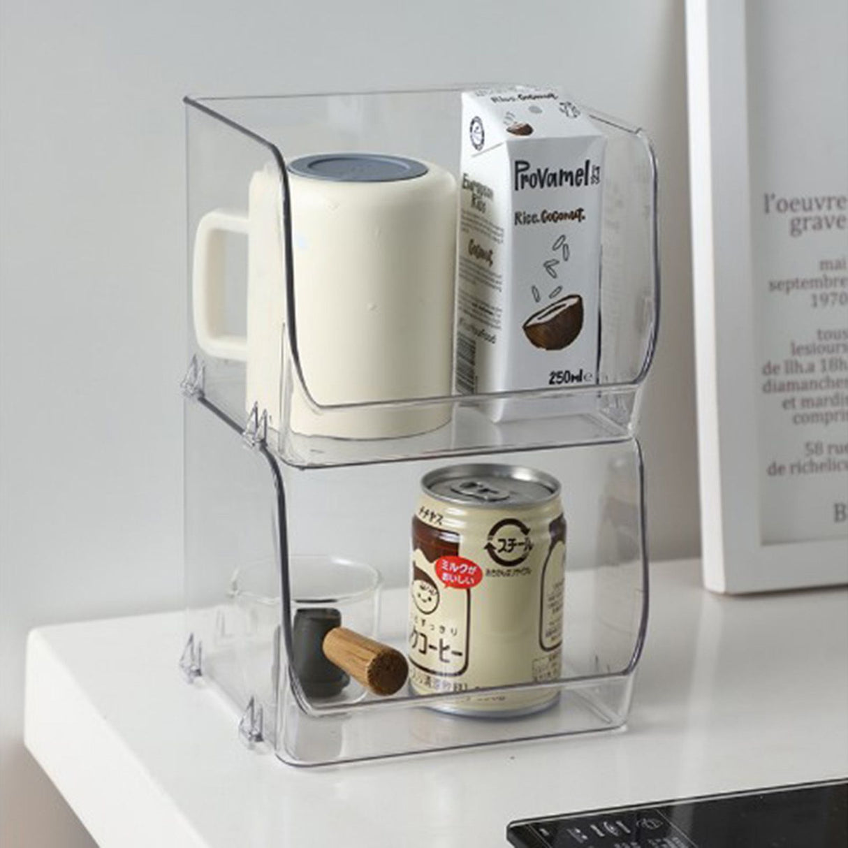 Cosmetic Display Case Multifunction Stackable Plastic Transparent Makeup Organizer for Home 15.5x15x12.8cm/6.1x5.9x5.3in