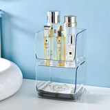 Cosmetic Display Case Multifunction Stackable Plastic Transparent Makeup Organizer for Home 15.5x15x12.8cm/6.1x5.9x5.3in - Extra Image