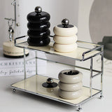 Nordic Style Qtip Holder Dispenser Desktop Dustproof Cotton Swab Storage Container Doughnut Shape Makeup Storage Box with Lid Milky White 3 Layers