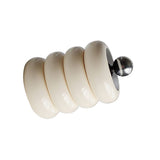 Nordic Style Qtip Holder Dispenser Desktop Dustproof Cotton Swab Storage Container Doughnut Shape Makeup Storage Box with Lid Milky White 4 Layers