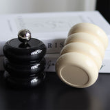 Nordic Style Qtip Holder Dispenser Desktop Dustproof Cotton Swab Storage Container Doughnut Shape Makeup Storage Box with Lid Milky White 4 Layers - Extra Image