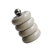 Nordic Style Qtip Holder Dispenser Desktop Dustproof Cotton Swab Storage Container Doughnut Shape Makeup Storage Box with Lid Khaki 4 Layers - Side View
