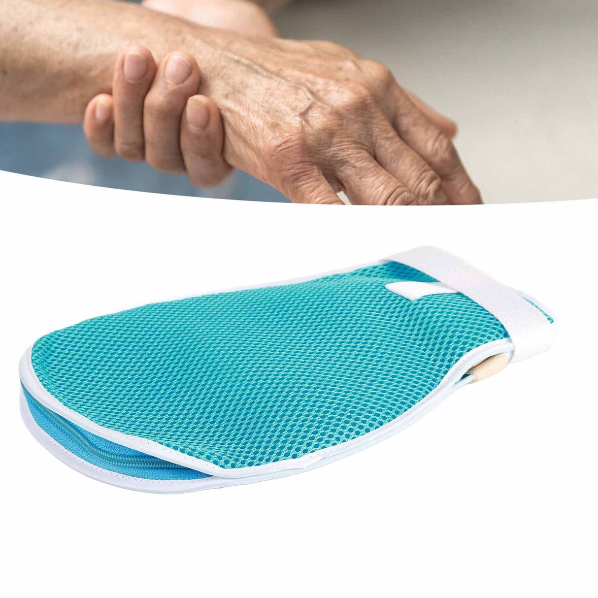 Dementia Restraint Gloves Anti Scratch Wrist Control Mitts Elderly Breathable with Fixed Restraint Belt