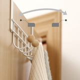 Back Door Hooks Chinese Cherry Iron Punch Free Horizontal White Door Towel Hanger Rack for Home Hats Storage 4 Hooks
