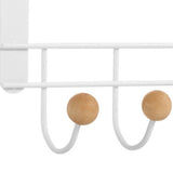 Back Door Hooks Chinese Cherry Iron Punch Free Horizontal White Door Towel Hanger Rack for Home Hats Storage 4 Hooks