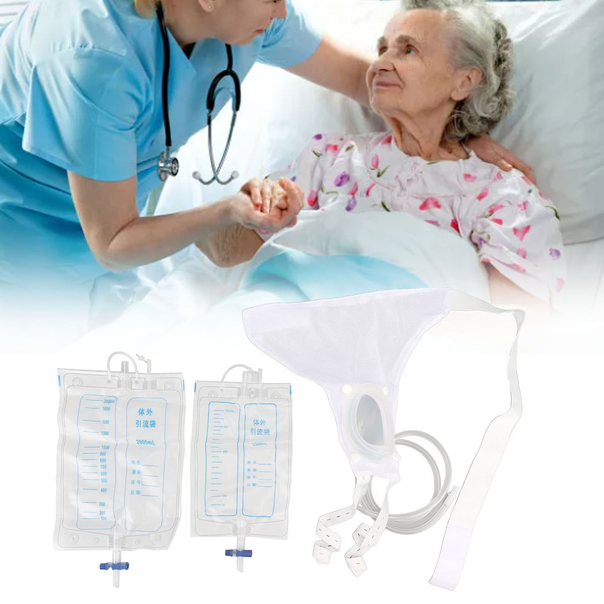 Women Urine Collector Soft Breathable Silicone Urine Catheter Bags Collector Set Anti Leakage Wearable Urinal System