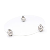 Acrylic Storage Tray Clear Transparent Stainless Steel Round Feet Minimalist Style Decorative Practical Desktop Shelf for Cafes Round
