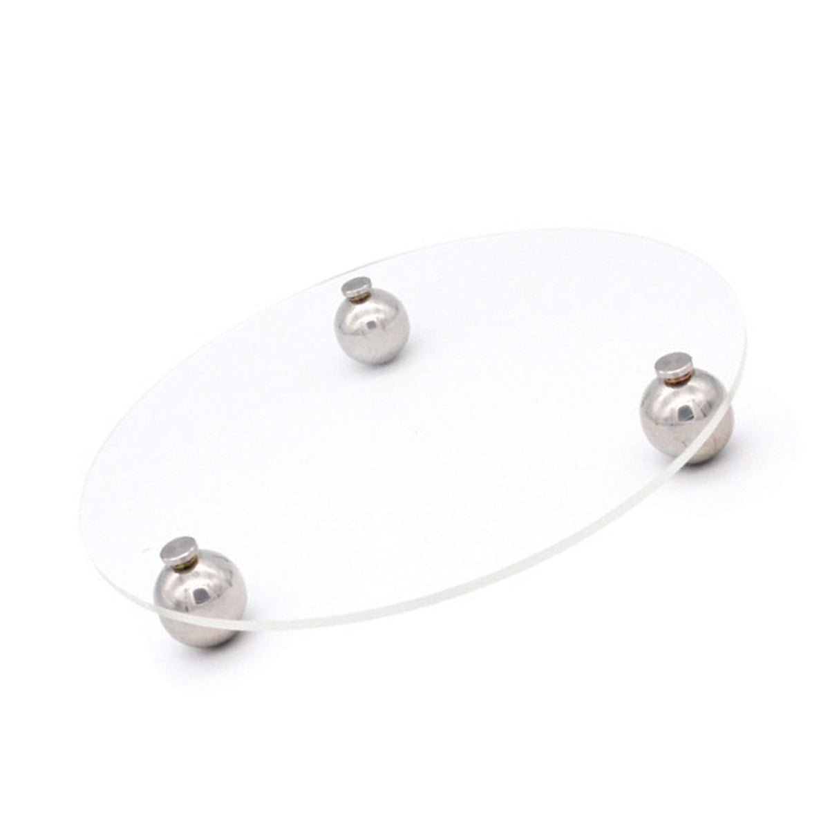 Acrylic Storage Tray Clear Transparent Stainless Steel Round Feet Minimalist Style Decorative Practical Desktop Shelf for Cafes Round