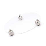Acrylic Storage Tray Clear Transparent Stainless Steel Round Feet Minimalist Style Decorative Practical Desktop Shelf for Cafes Round