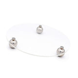 Acrylic Storage Tray Clear Transparent Stainless Steel Round Feet Minimalist Style Decorative Practical Desktop Shelf for Cafes Round - Top-Down View