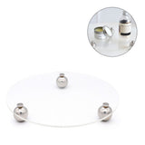 Acrylic Storage Tray Clear Transparent Stainless Steel Round Feet Minimalist Style Decorative Practical Desktop Shelf for Cafes Round