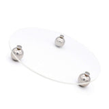 Acrylic Storage Tray Clear Transparent Stainless Steel Round Feet Minimalist Style Decorative Practical Desktop Shelf for Cafes Round - Extra Image